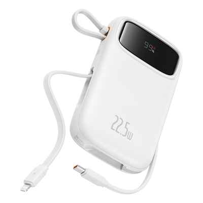 پاوربانک فست شارژ 10000mAh بیسوس 22.5 وات Baseus Power Bank 10000mAh 22.5W QPow 2 Dual Cable with Digital Display