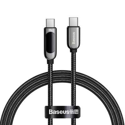 کابل شارژ دو سر تایپ سی نمایشگر دار 100 وات 1 متری بیسوس Baseus Display Fast Charging Data Cable CATSK-B01