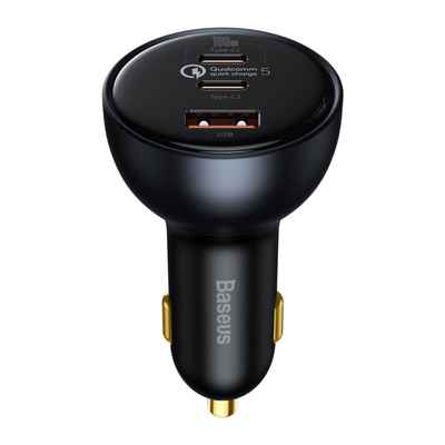 شارژر فندکی 160 وات همراه با کابل بیسوس Baseus fast USB car charger Type C 160W PPS Quick Charge 5 PD TZCCZM-0G