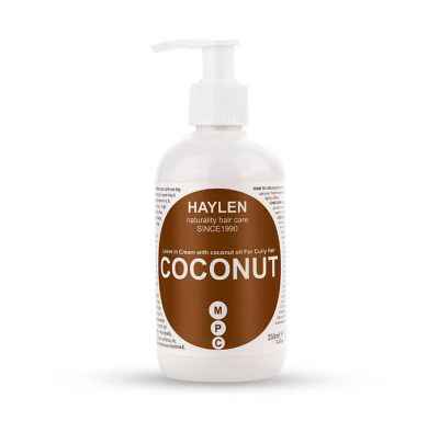 کرم مو هایلن (HAYLEN) مدل نارگیل (COCONUT) بدون آبکشی حجم 250 میلی لیتر