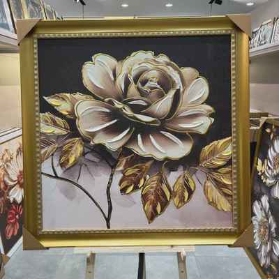 تابلو  تکسچر ورق طلا 80در80 با قاب 706