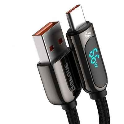 کابل یواس‌بی به تایپ‌سی 66 وات بیسوس Baseus CASX020101 66W USB to USB-C / Type-C Digital Display Fast Charging Data Cable 2M