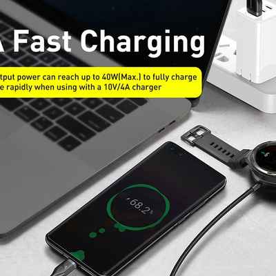 کابل تایپ سی و داک شارژ ساعت بیسوس Baseus Cafule One-for-two Data Cable USB to C+ Watch Charging Dock